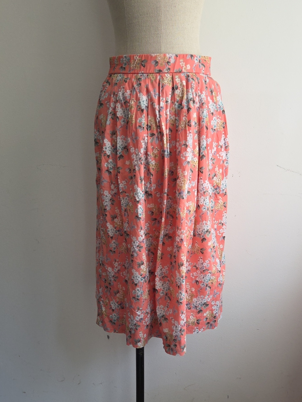 J. Crew Liberty Coral Floral Midi Skirt
